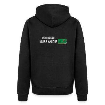 Lehrer Zubehör für deinen Humor - Unisex Premium Bio Zip Hoodie - Schwarz - Hinten - Nico (187cm)