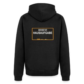 Lehrer Zubehör für deinen Humor - Unisex Premium Bio Zip Hoodie - Schwarz - Hinten - Nico (187cm)