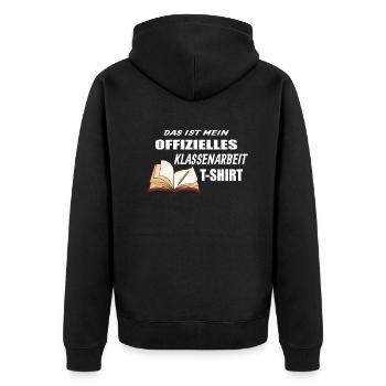 Lehrer Zubehör für deinen Humor - Unisex Premium Bio Zip Hoodie - Schwarz - Hinten - Nico (187cm)