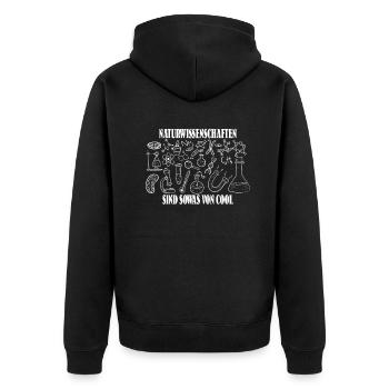 Lehrer Zubehör für deinen Humor - Unisex Premium Bio Zip Hoodie - Schwarz - Hinten - Nico (187cm)