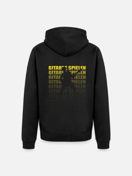 Geschenkidee für Gitarrenspieler - Unisex Premium Bio Zip Hoodie - Schwarz