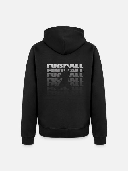 Fußballzubehör Geschenkidee Fußballfan - Unisex Premium Bio Zip Hoodie - Schwarz