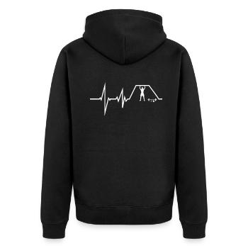Fitness accessories for athletes - Unisex Premium Organic Zip Hoodie - black - Back - Nico (187cm)