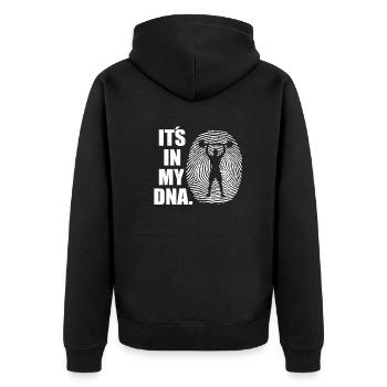 Fitness accessories for athletes - Unisex Premium Organic Zip Hoodie - black - Back - Nico (187cm)