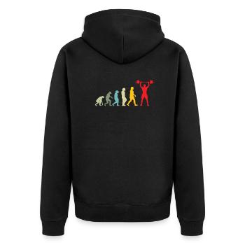 Fitness accessories for athletes - Unisex Premium Organic Zip Hoodie - black - Back - Nico (187cm)