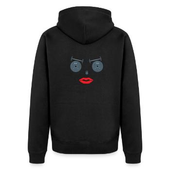 Fitness accessories for athletes - Unisex Premium Organic Zip Hoodie - black - Back - Nico (187cm)