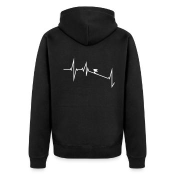 Ski accessories for skiers - Unisex Premium Organic Zip Hoodie - black - Back - Nico (187cm)