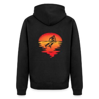 Ski accessories for skiers - Unisex Premium Organic Zip Hoodie - black - Back - Nico (187cm)