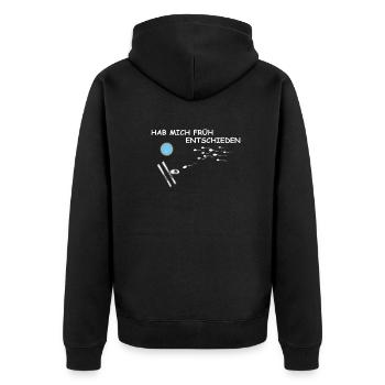 Ski accessories for skiers - Unisex Premium Organic Zip Hoodie - black - Back - Nico (187cm)