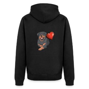 Accessoires pour chiens Rottweiler Propriétaires de chiens - Veste à capuche bio Premium Unisexe - noir - Dos - Nico (187cm)