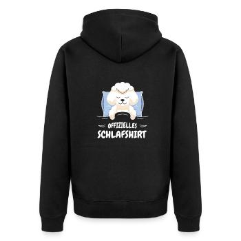 Hundezubehör Pudel Hundebesitzer - Unisex Premium Bio Zip Hoodie - Schwarz - Hinten - Nico (187cm)