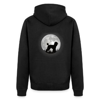 Hundezubehör Pudel Hundebesitzer - Unisex Premium Bio Zip Hoodie - Schwarz - Hinten - Nico (187cm)