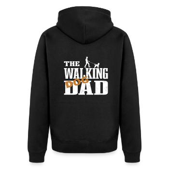 Hundezubehör Pudel Hundebesitzer - Unisex Premium Bio Zip Hoodie - Schwarz - Hinten - Nico (187cm)