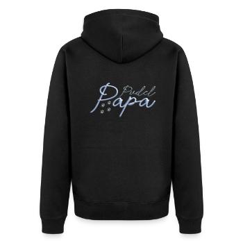 Hundezubehör Pudel Hundebesitzer - Unisex Premium Bio Zip Hoodie - Schwarz - Hinten - Nico (187cm)
