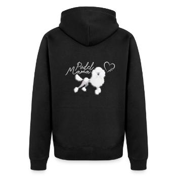 Hundezubehör Pudel Hundebesitzer - Unisex Premium Bio Zip Hoodie - Schwarz - Hinten - Nico (187cm)