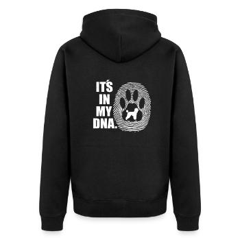 Hundezubehör Pudel Hundebesitzer - Unisex Premium Bio Zip Hoodie - Schwarz - Hinten - Nico (187cm)