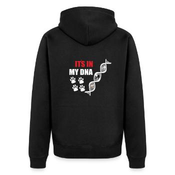 Hundezubehör Pudel Hundebesitzer - Unisex Premium Bio Zip Hoodie - Schwarz - Hinten - Nico (187cm)