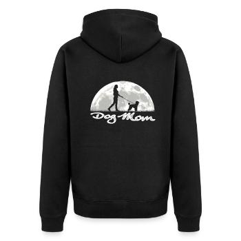 Hundezubehör Pudel Hundebesitzer - Unisex Premium Bio Zip Hoodie - Schwarz - Hinten - Nico (187cm)
