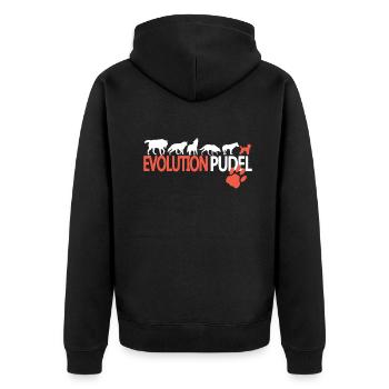 Hundezubehör Pudel Hundebesitzer - Unisex Premium Bio Zip Hoodie - Schwarz - Hinten - Nico (187cm)