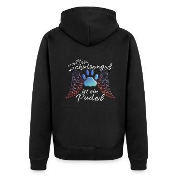 Hundezubehör Pudel Hundebesitzer - Unisex Premium Bio Zip Hoodie - Schwarz - Hinten - Nico (187cm)