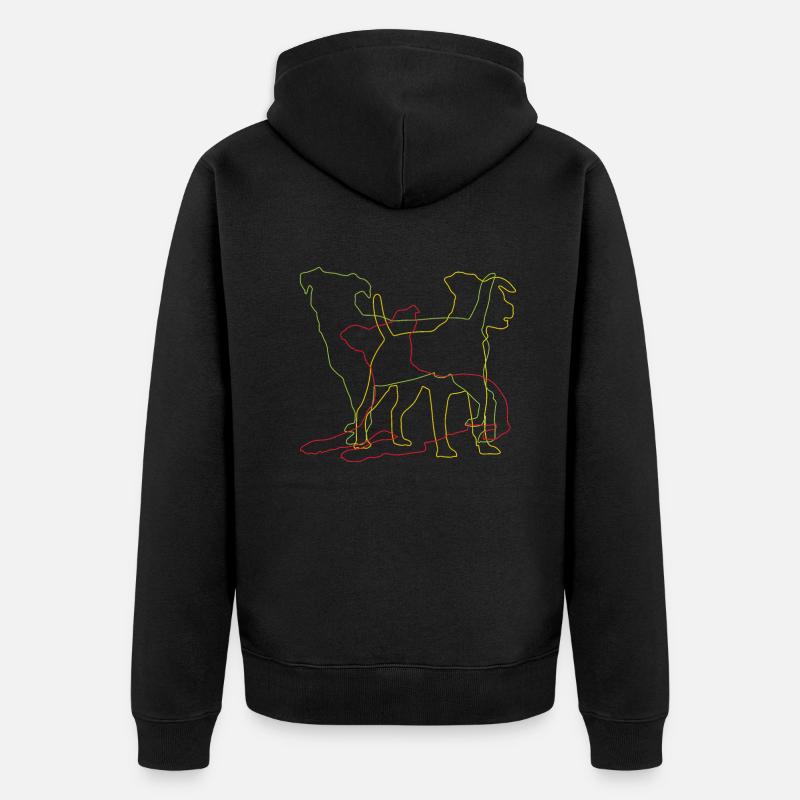 Hundezubehör Terrier Hundebesitzer - Unisex Premium Bio Zip Hoodie - Schwarz