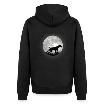 Dogs German Wirehaired Dog Owners - Unisex Premium Organic Zip Hoodie - black - Back - Nico (187cm)
