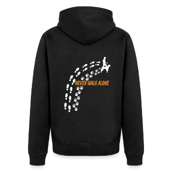 Dogs German Wirehaired Dog Owners - Unisex Premium Organic Zip Hoodie - black - Back - Nico (187cm)