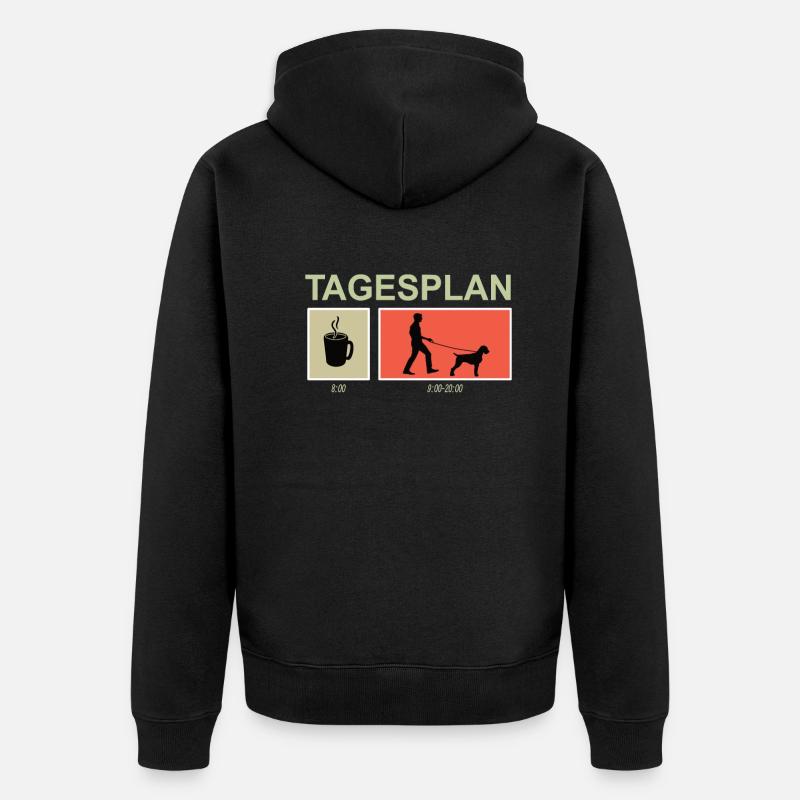 Hunde Deutsch Drahthaar Hundebesitzer - Unisex Premium Bio Zip Hoodie - Schwarz