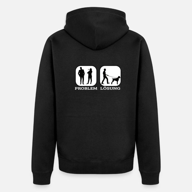 Hunde Deutsch Drahthaar Hundebesitzer - Unisex Premium Bio Zip Hoodie - Schwarz