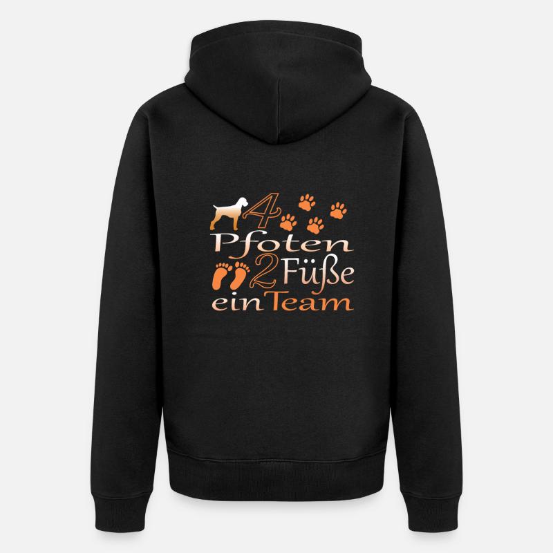 Hunde Deutsch Drahthaar Hundebesitzer - Unisex Premium Bio Zip Hoodie - Schwarz