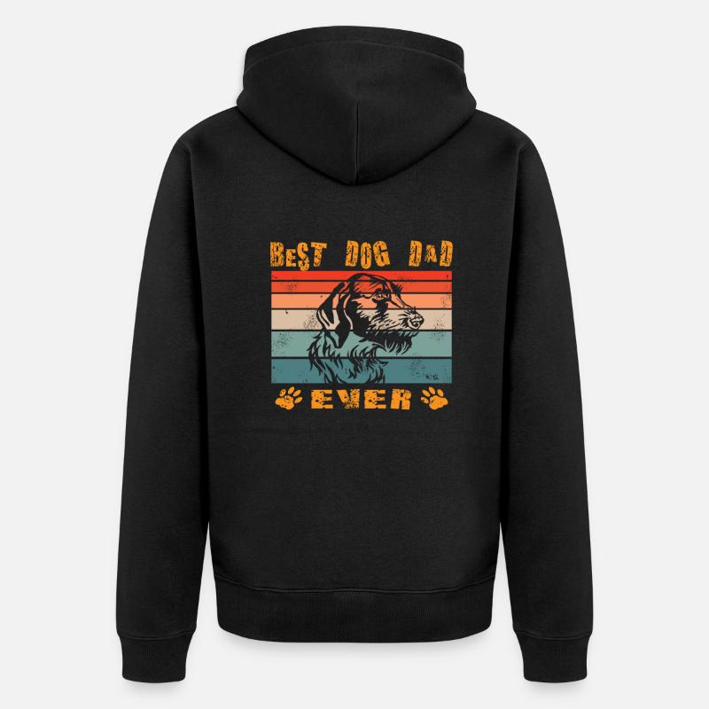 Hunde Deutsch Drahthaar Hundebesitzer - Unisex Premium Bio Zip Hoodie - Schwarz