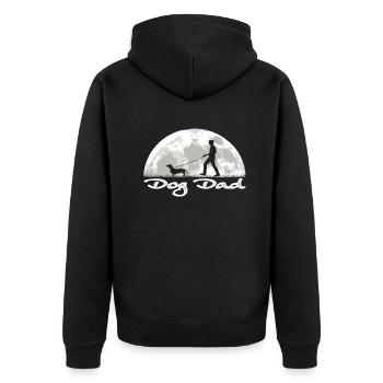 Hunderasse Dackel für Hundeliebhaber - Unisex Premium Bio Zip Hoodie - Schwarz - Hinten - Nico (187cm)