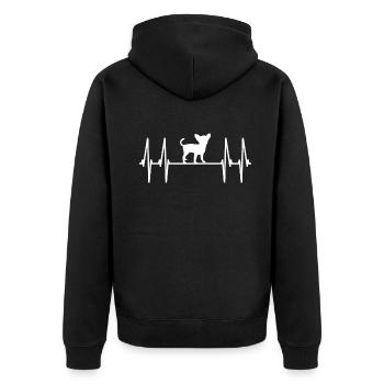 Chien Chihuahua Propriétaire de chien Gechenkidee - Veste à capuche bio Premium Unisexe - noir - Dos - Nico (187cm)