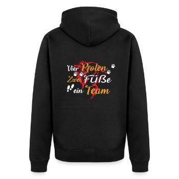 Hund Chihuahua Hundebesitzer Gechenkidee - Unisex Premium Bio Zip Hoodie - Schwarz - Hinten - Nico (187cm)
