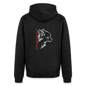 Chien Chihuahua Propriétaire de chien Gechenkidee - Veste à capuche bio Premium Unisexe - noir - Dos - Nico (187cm)