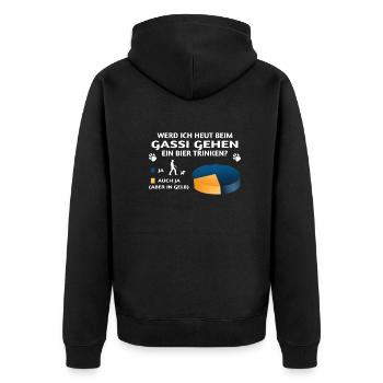 Hund Chihuahua Hundebesitzer Gechenkidee - Unisex Premium Bio Zip Hoodie - Schwarz - Hinten - Nico (187cm)