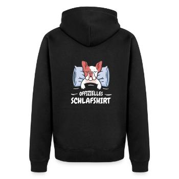Hund Bulldogge Hundebesitzer Gechenkidee - Unisex Premium Bio Zip Hoodie - Schwarz - Hinten - Nico (187cm)