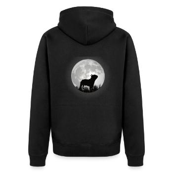 Chien Bulldog Dog Propriétaire Gechenkidee - Veste à capuche bio Premium Unisexe - noir - Dos - Nico (187cm)