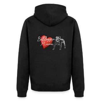 Chien Bulldog Dog Propriétaire Gechenkidee - Veste à capuche bio Premium Unisexe - noir - Dos - Nico (187cm)