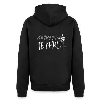 Chien Bulldog Dog Propriétaire Gechenkidee - Veste à capuche bio Premium Unisexe - noir - Dos - Nico (187cm)