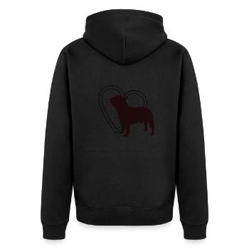 Chien Bulldog Dog Propriétaire Gechenkidee - Veste à capuche bio Premium Unisexe - noir - Dos - Nico (187cm)