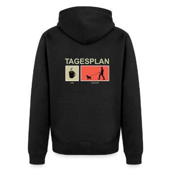 Hund Bulldogge Hundebesitzer Gechenkidee - Unisex Premium Bio Zip Hoodie - Schwarz - Hinten - Nico (187cm)