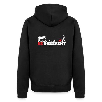 Chien Bulldog Dog Propriétaire Gechenkidee - Veste à capuche bio Premium Unisexe - noir - Dos - Nico (187cm)