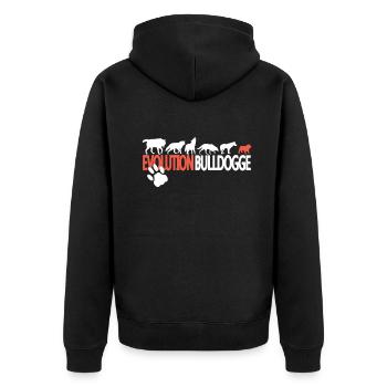 Hund Bulldogge Hundebesitzer Gechenkidee - Unisex Premium Bio Zip Hoodie - Schwarz - Hinten - Nico (187cm)