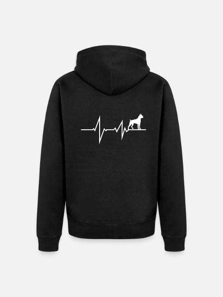 Hund Boxer Hundebesitzer Geschenkidee - Unisex Premium Bio Zip Hoodie - Schwarz