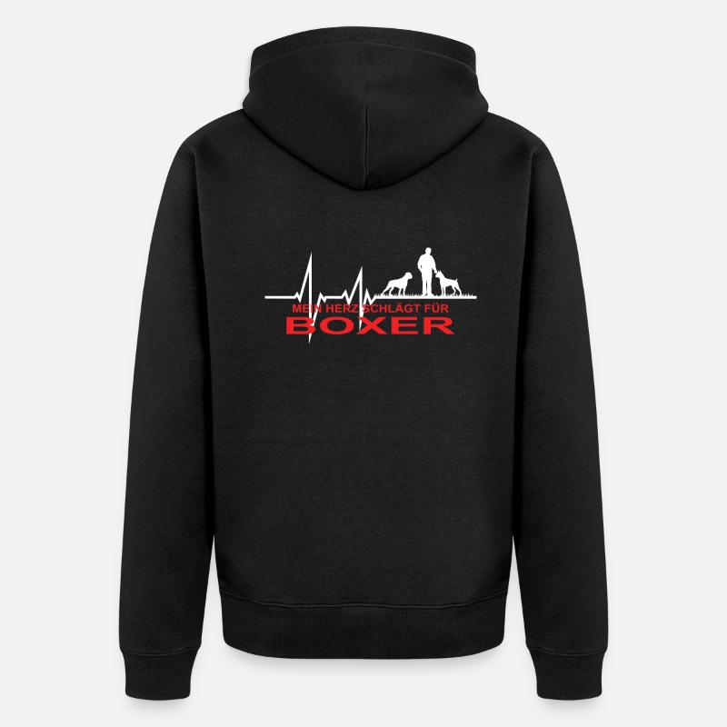 Hund Boxer Hundebesitzer Geschenkidee - Unisex Premium Bio Zip Hoodie - Schwarz