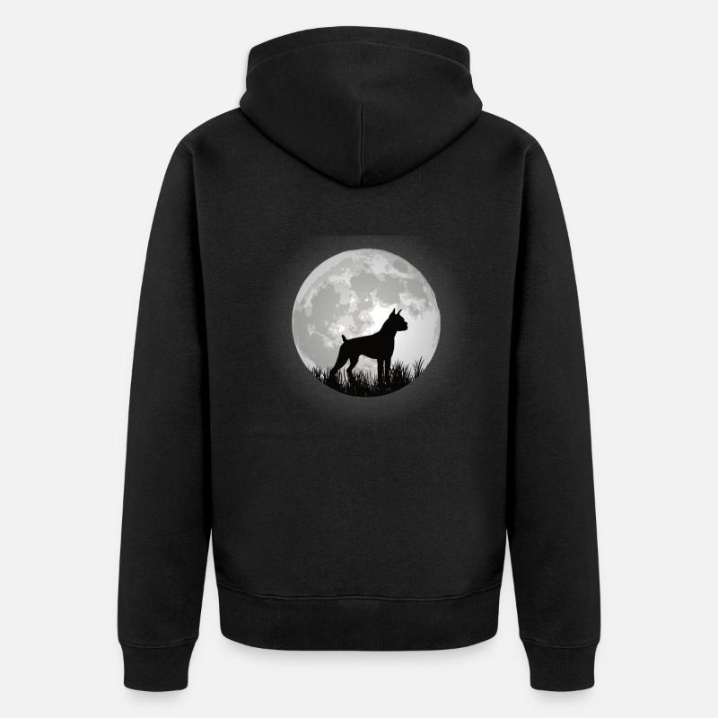 Hund Boxer Hundebesitzer Geschenkidee - Unisex Premium Bio Zip Hoodie - Schwarz