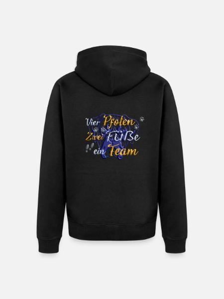 Hund Boxer Hundebesitzer Geschenkidee - Unisex Premium Bio Zip Hoodie - Schwarz