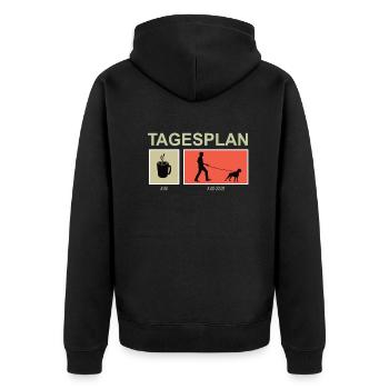 Hund Boxer Hundebesitzer Geschenkidee - Unisex Premium Bio Zip Hoodie - Schwarz - Hinten - Nico (187cm)