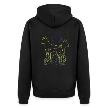 Hund Boxer Hundebesitzer Geschenkidee - Unisex Premium Bio Zip Hoodie - Schwarz - Hinten - Nico (187cm)
